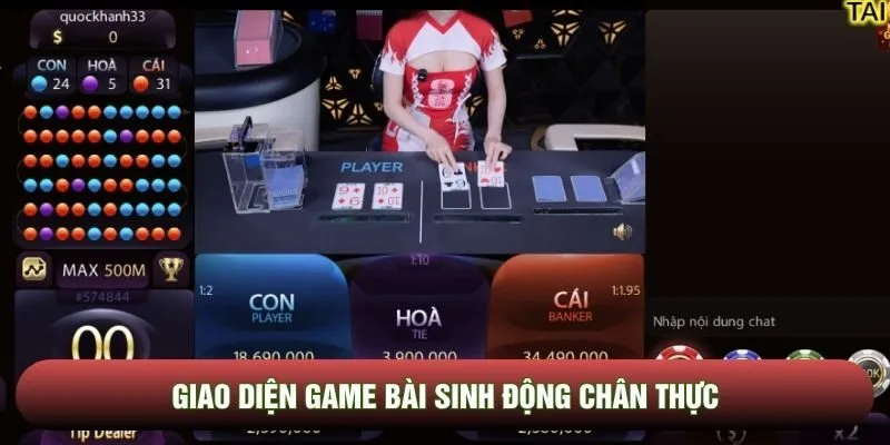 Giao diện game bài sinh động chân thực Giao diện game bài sinh động chân thực