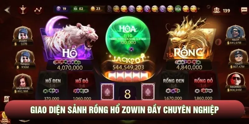 Giao diện sảnh rồng hổ zowin đầy chuyên nghiệp Giao diện sảnh rồng hổ zowin đầy chuyên nghiệp