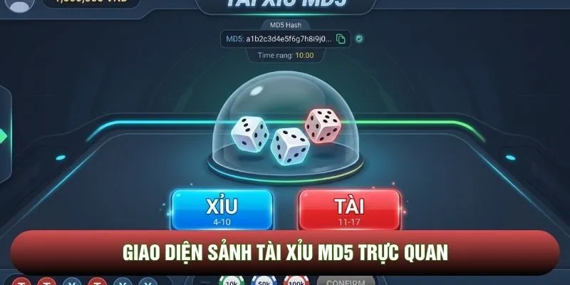 Giao diện sảnh tài xỉu md5 trực quan
