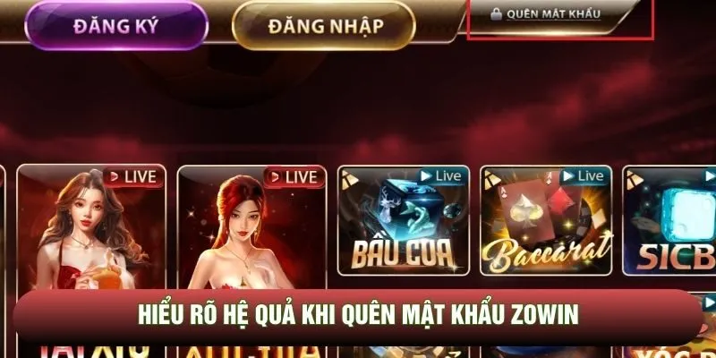 Hiểu rõ hệ quả khi quên mật khẩu Zowin Hiểu rõ hệ quả khi quên mật khẩu Zowin