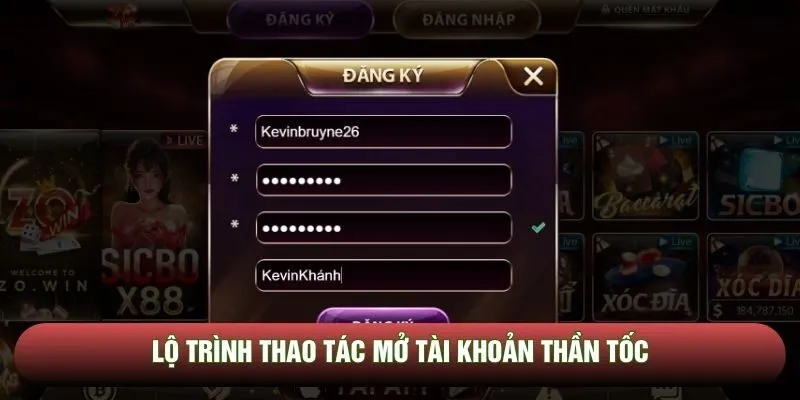 Lộ trình thao tác mở tài khoản thần tốc Lộ trình thao tác mở tài khoản thần tốc