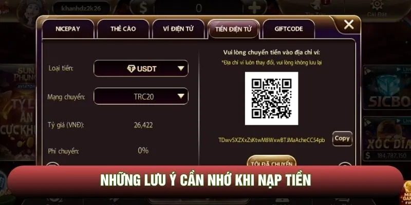 Những lưu ý cần nhớ khi nạp tiền Những lưu ý cần nhớ khi nạp tiền