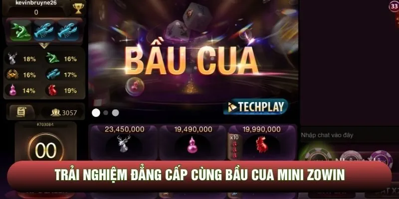 Trải nghiệm đẳng cấp cùng Bầu cua mini Zowin